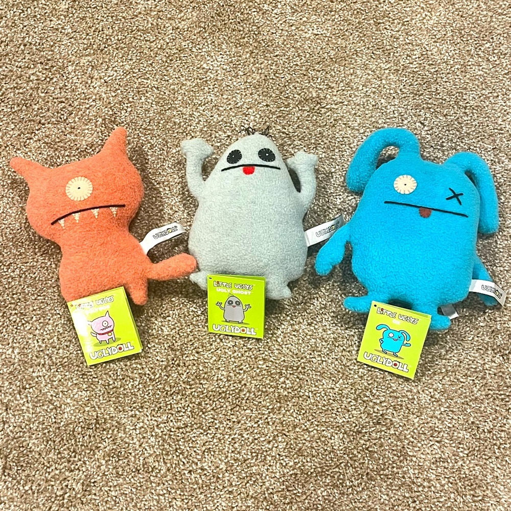 Ugly dolls “Little Ugly’s” Ghost, Ox, Dog Vintage and rare.